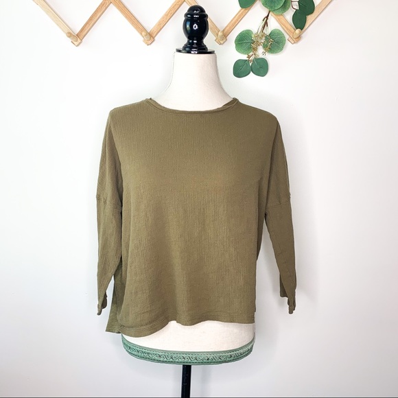 Old Navy Tops - Old Navy Olive Green Slouchy 3/4 Sleeve Top